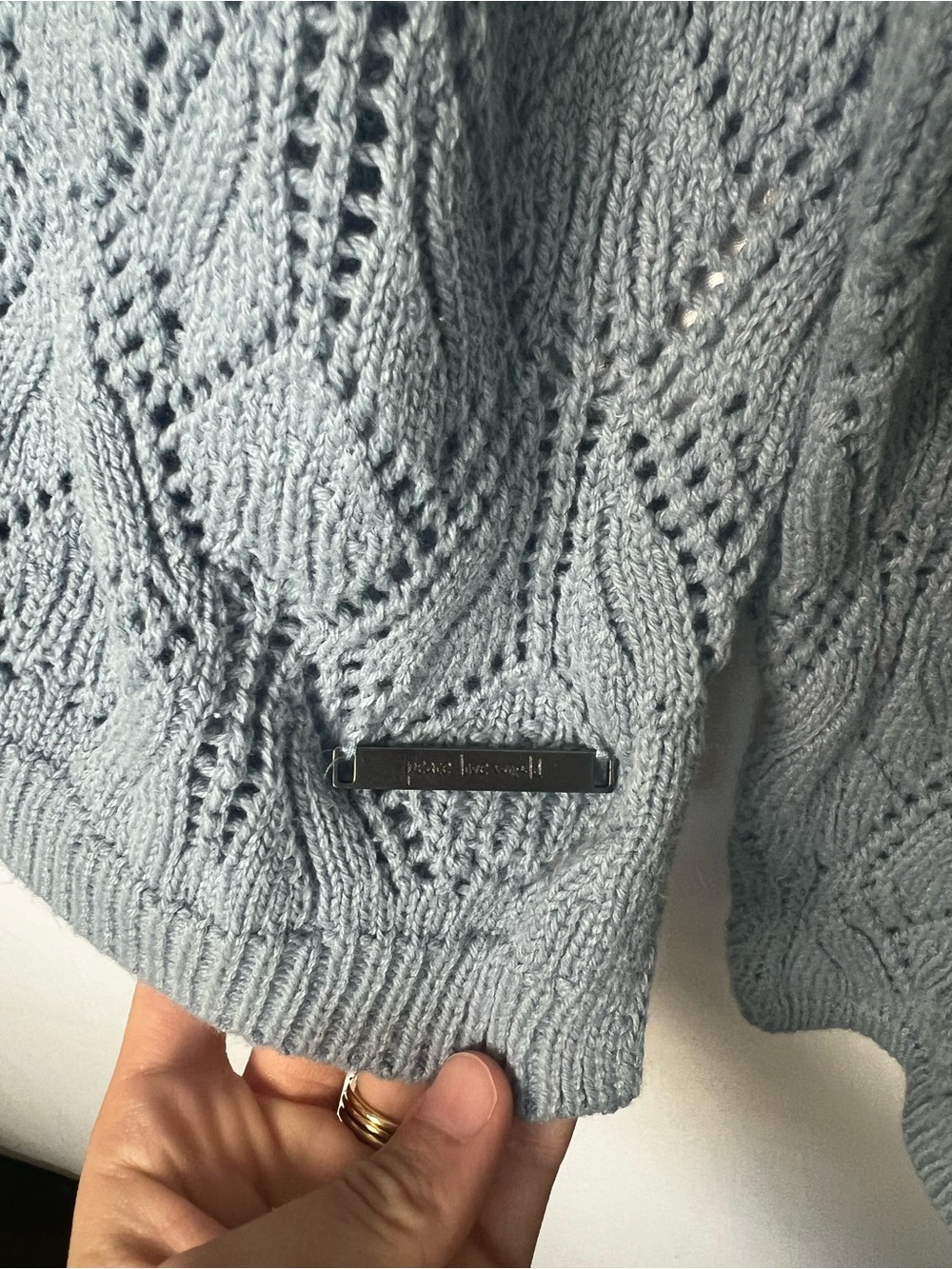 Peace Love World Women’s Blue Knit Boho Sweater Small - Picture 3 of 7